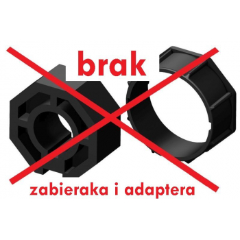 brak standardowego zabieraka i adaptera